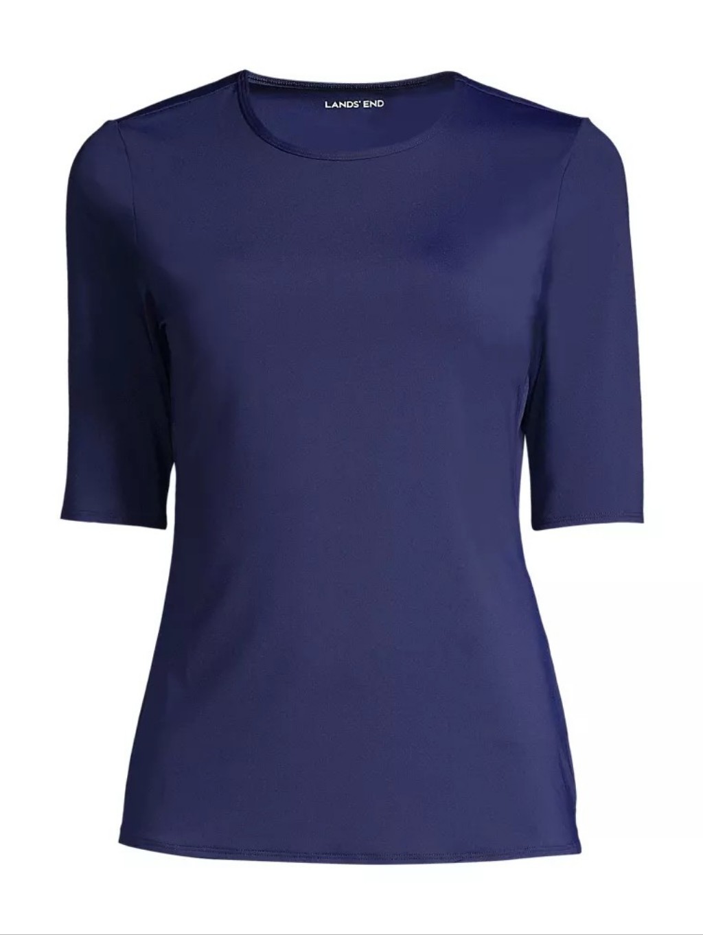 Women's Sunshade Upf 50 Elbow Sleeve Rash Guard Swim Tee Lands End